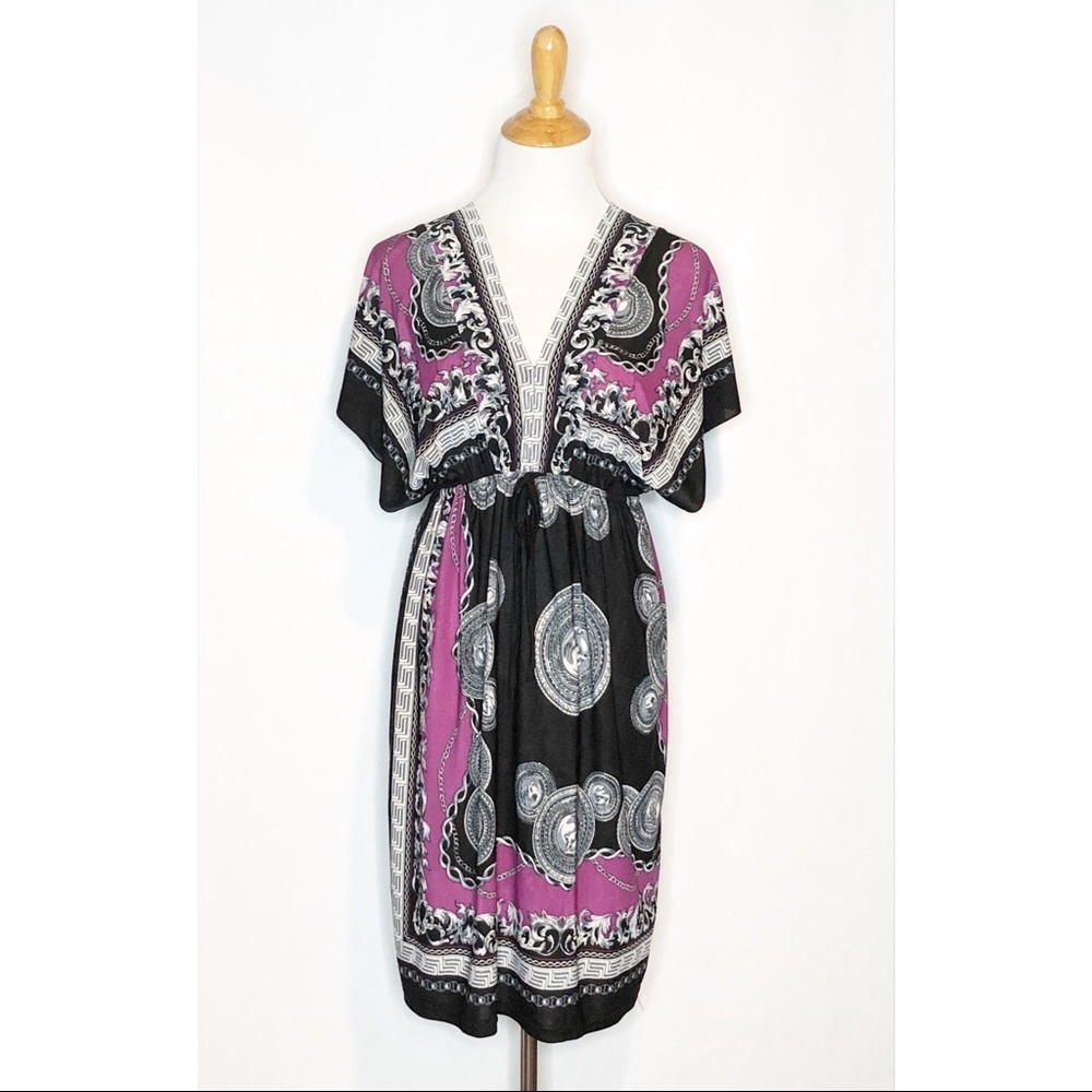 Black/Purple Bandana Print Swim Coverup Dress - Picture 6 of 8
